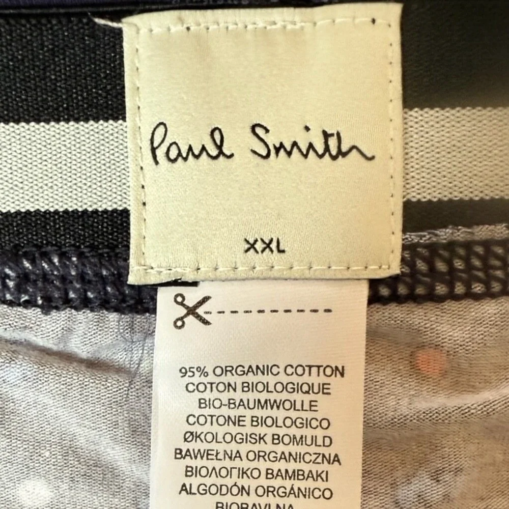 Paul Smith Mens XXL Boxer Briefs Organic Cotton Trunk Navy Blue Polka Dots New